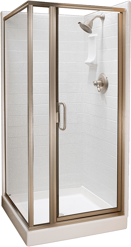 2-wall enclosure for corner showers
